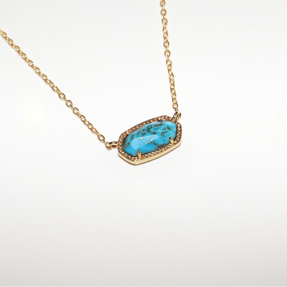 New Gold Turquoise pendant necklace